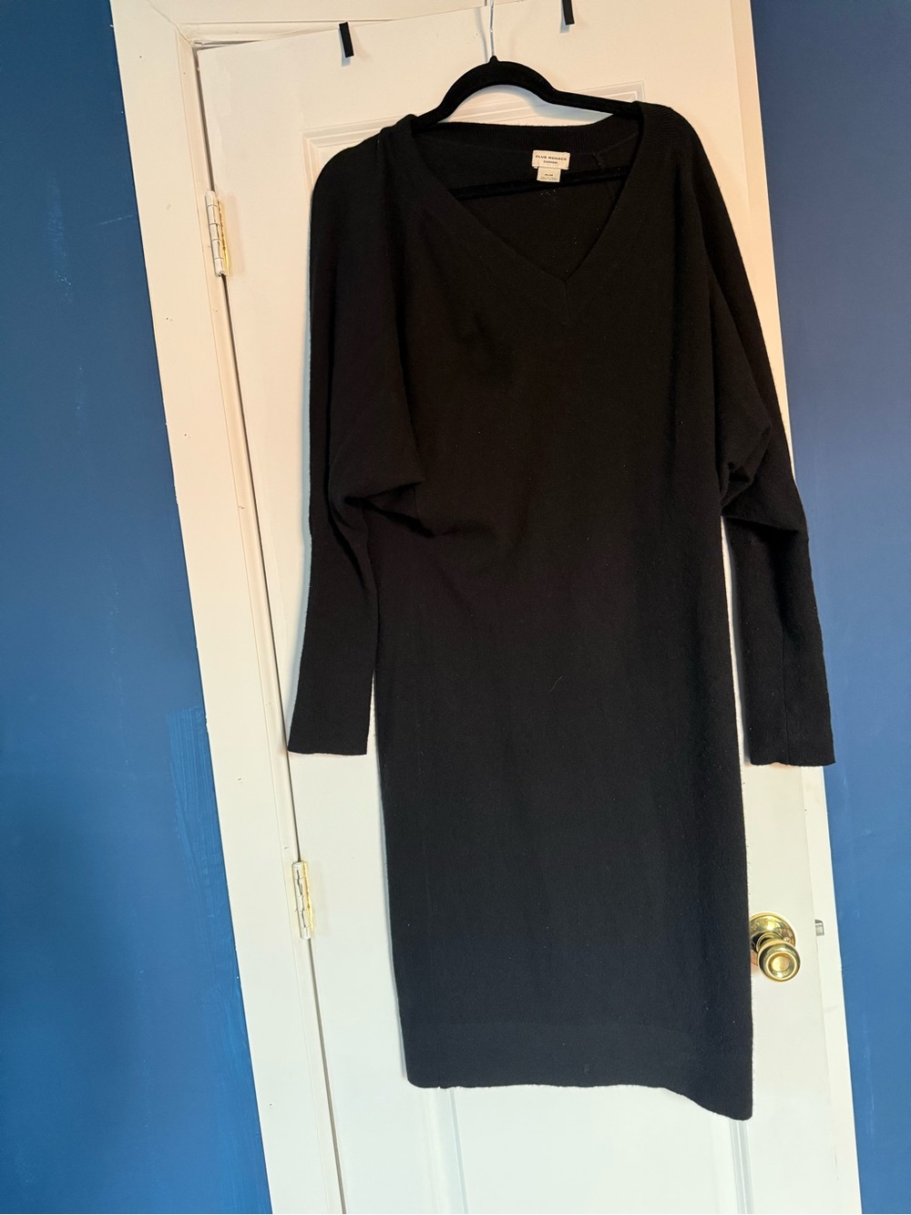 Club Monaco V-Neck Black Sweater Dress